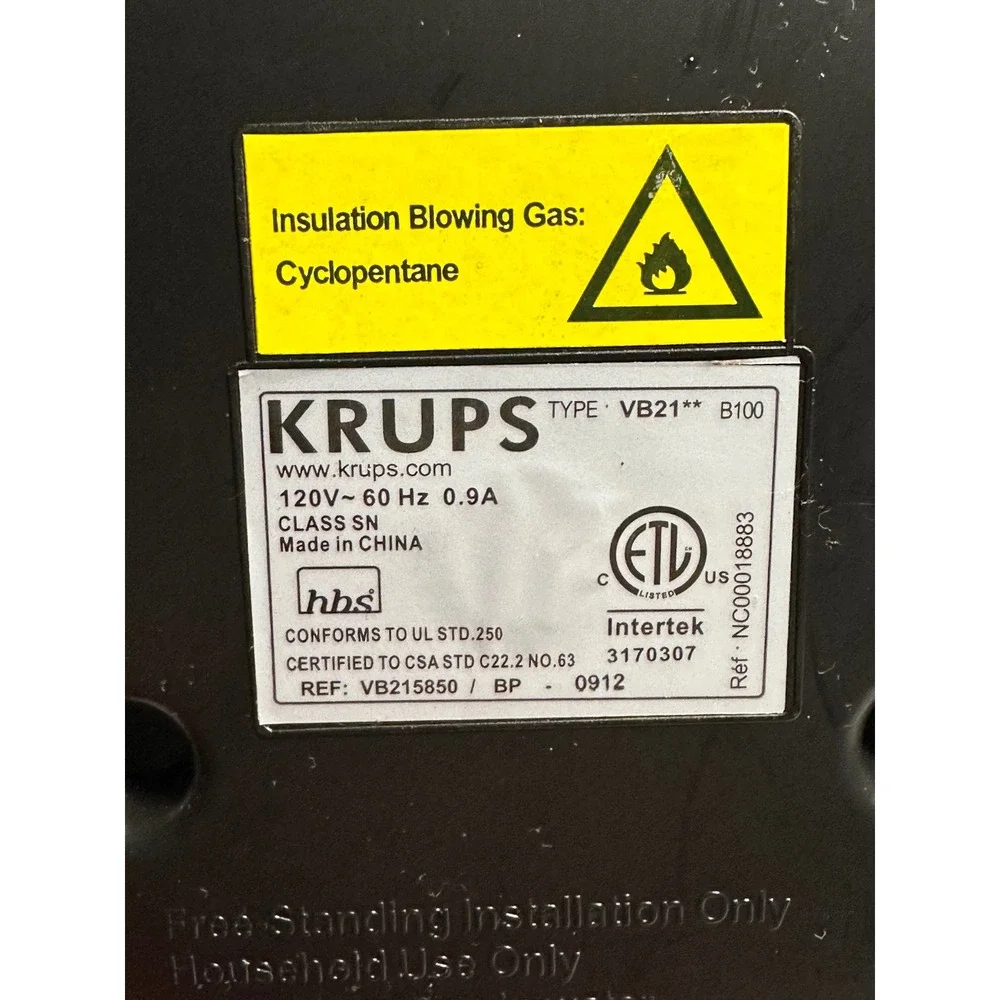 Krups BeerTender VB21 B100 Heineken DraughtKeg Countertop Beer Dispenser Black
